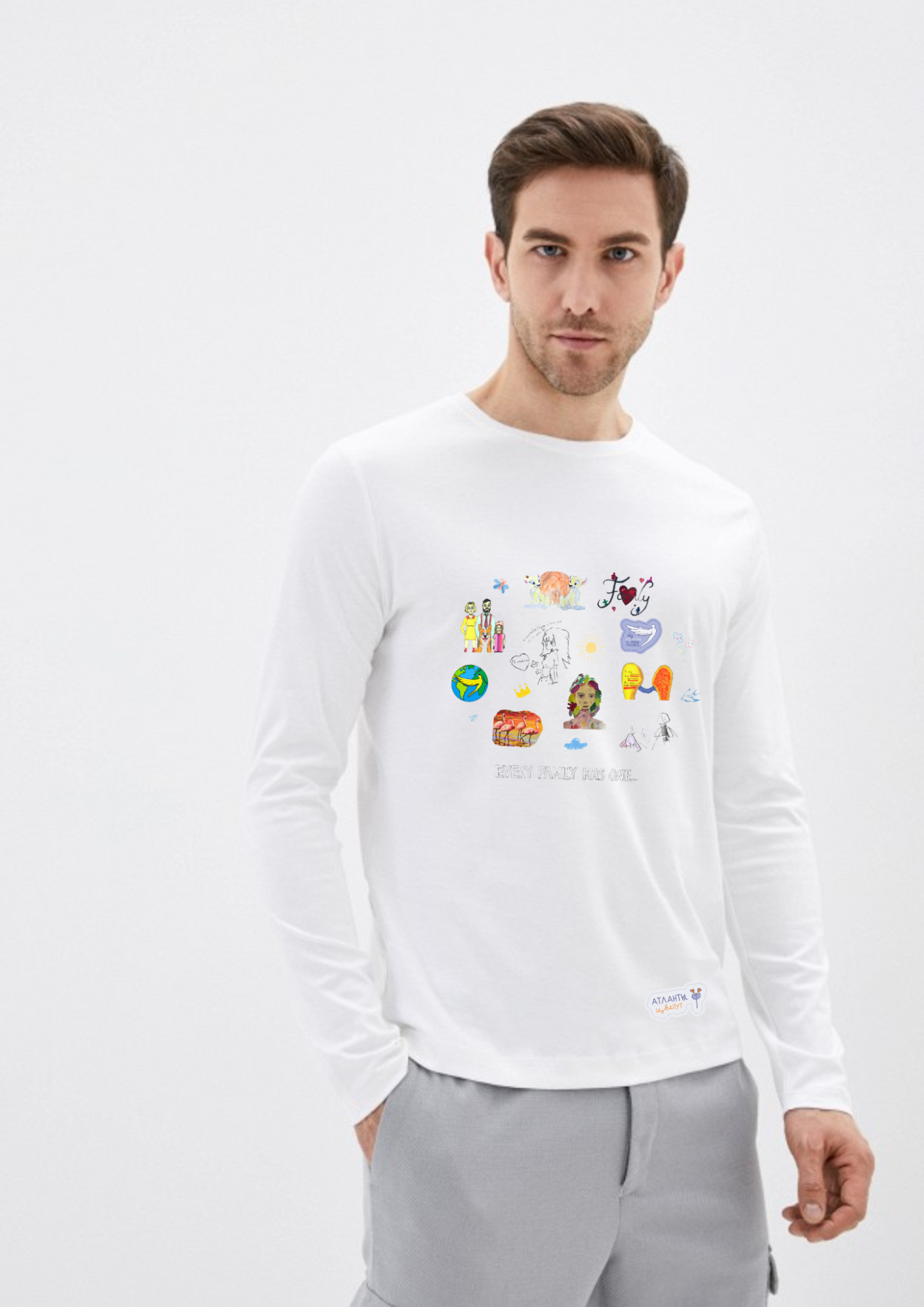 Лонгслив взрослый с рисунками