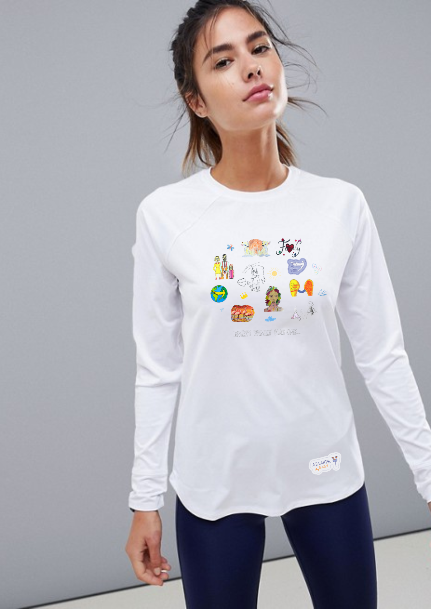 Лонгслив взрослый с рисунками